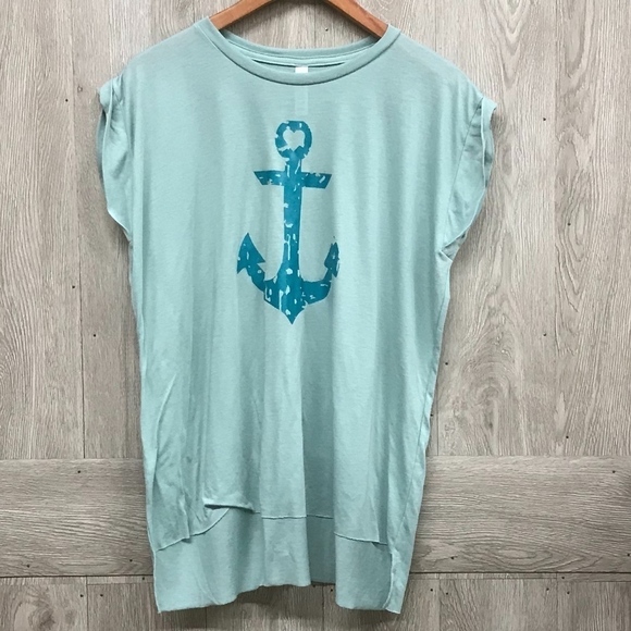 B2B Sage Distressed Anchor Muscle Tee BB747 - Picture 3 of 4